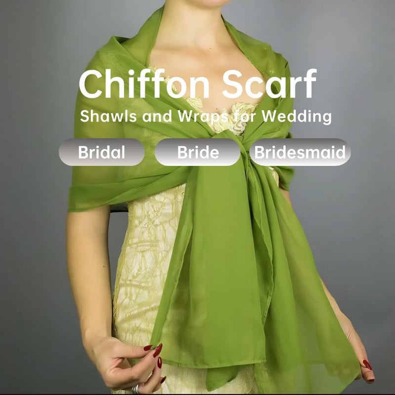 Harewom Chiffon Hijab for Women Sheer Shawl and Wraps for Wedding Bridal Scarves Summer Lightweight Sun-proof Scarf - Image 5